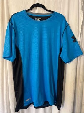 Under Armour Men’s Short Sleeve Performance Shirt - Blue/Black Size 2XL, Active